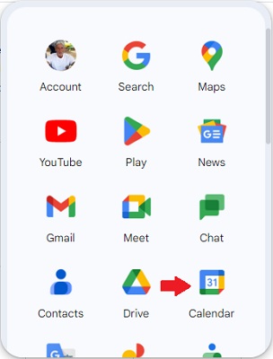 screenshot of the google apps