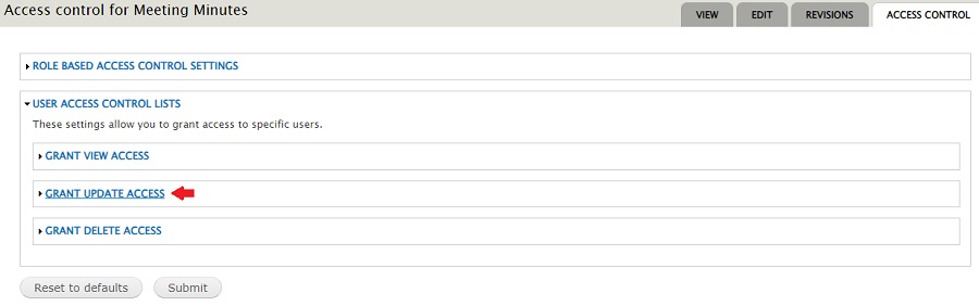 screenshot showing grant edit access section expanded