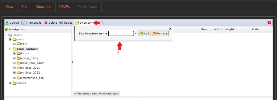 screenshot showing directory in toolbar and subsequent dropdown